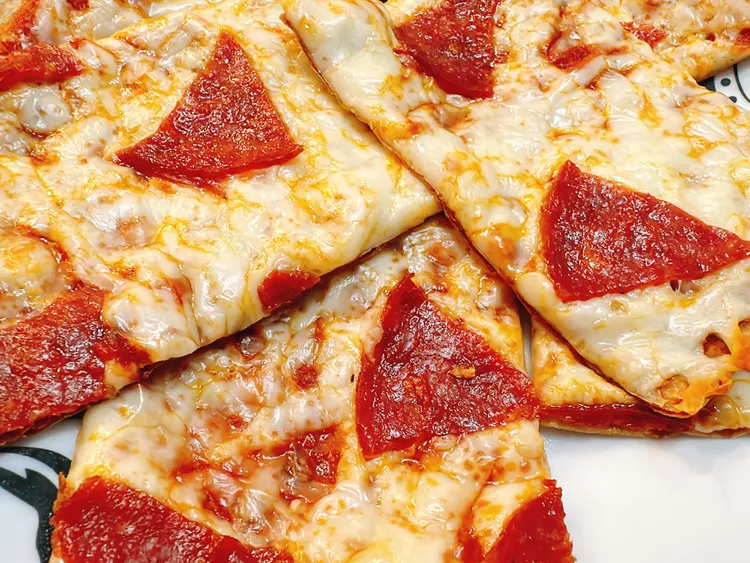 closeup of lavash pizza